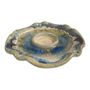 Artisan Pottery Cracked Glass
Tealight Holder Wavy Trim
Blue Cracked Glass